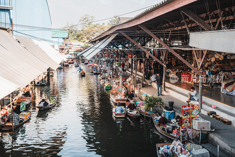 Damnoen Saduak浮动市场，浮动市场泰国